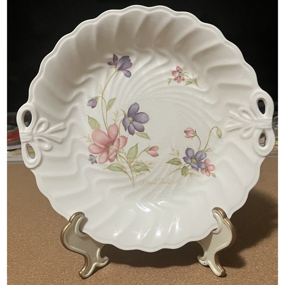 Antique Floral Festival Bowl/ Dish by Mitani (Japan) Rare and feminine 1921